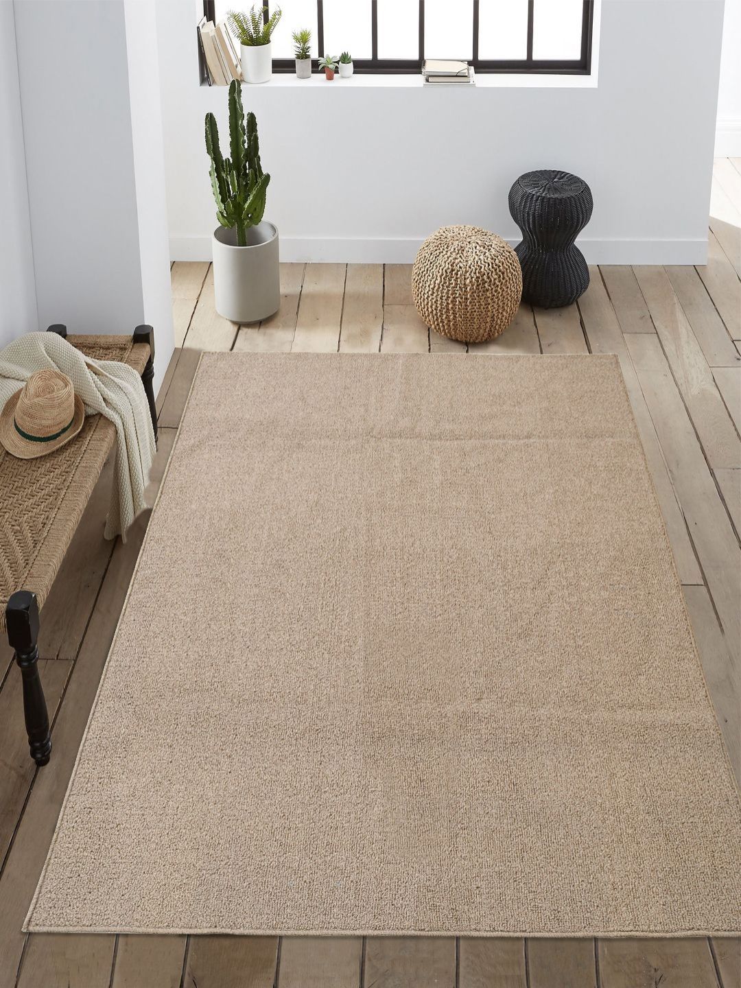 Saral Home Saral Home Beige Contemporary Anti-Skid Carpet
