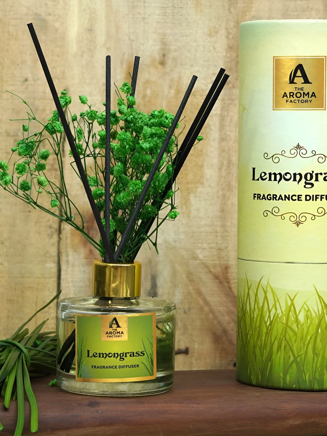 The Aroma Factory Transparent Lemongrass Fragrance Reed Diffuser & Sticks 100ml