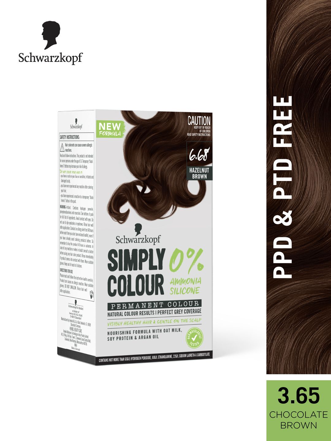 Schwarzkopf Simply Colour Permanent Hair Colour 142.5ml - Hazelnut Brown 6.68