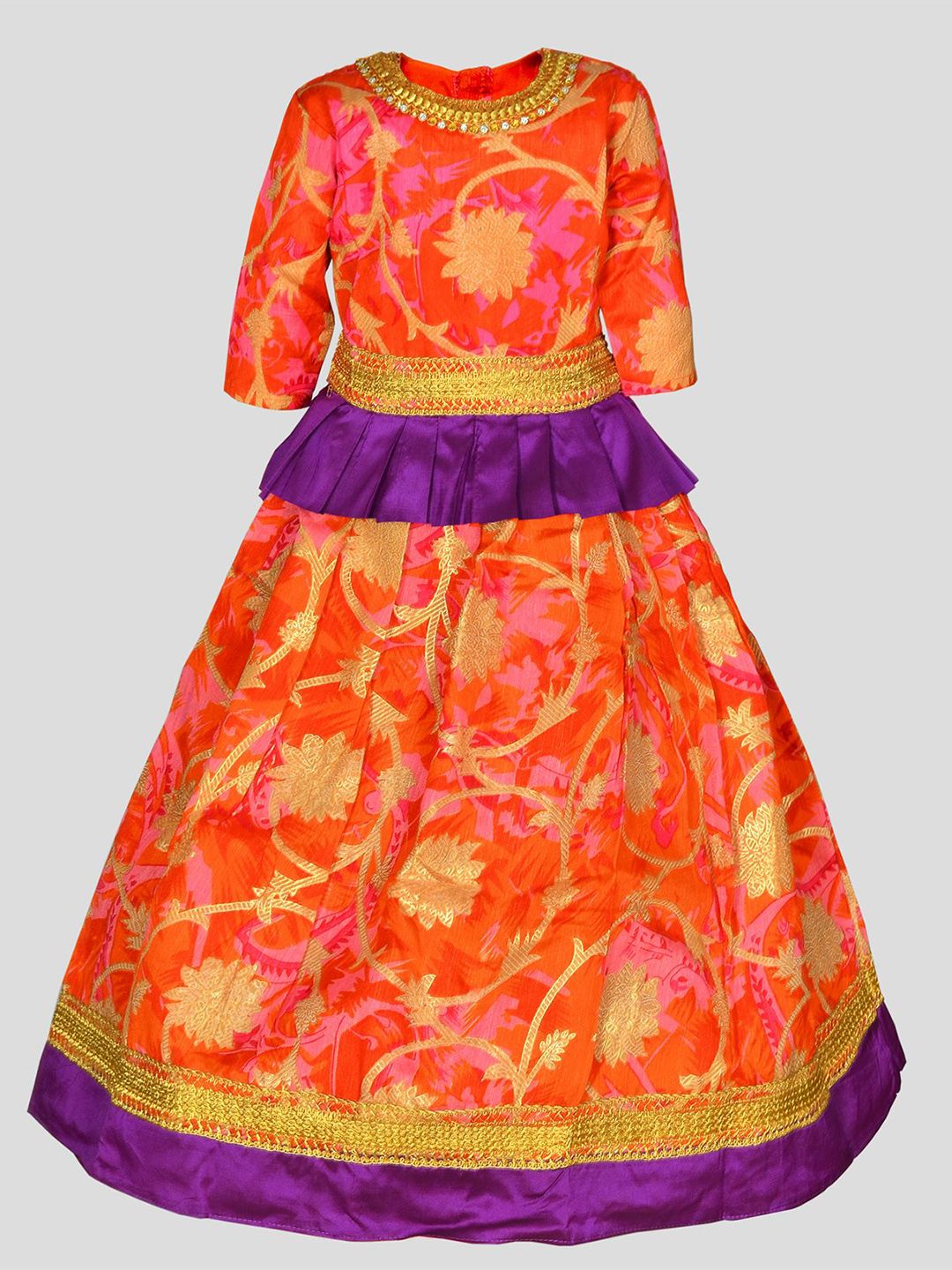 BAESD Girls Embellished Sequinned Ready to Wear Lehenga &