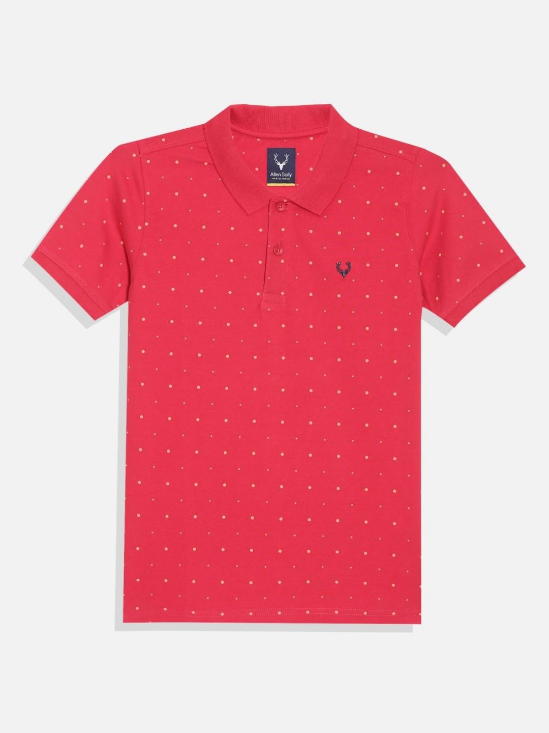 Allen Solly Junior Boys Polka Dots Printed Polo Collar Cotton T-shirt