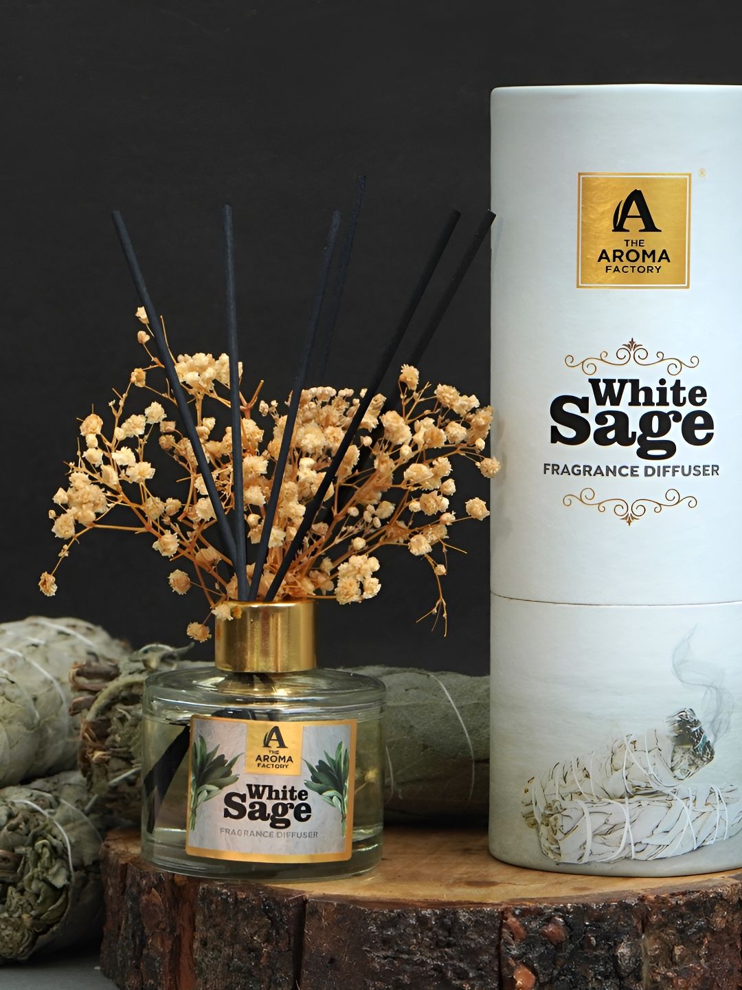 The Aroma Factory Transparent Fragrance White Sage Reed Diffuser & Sticks 100ml