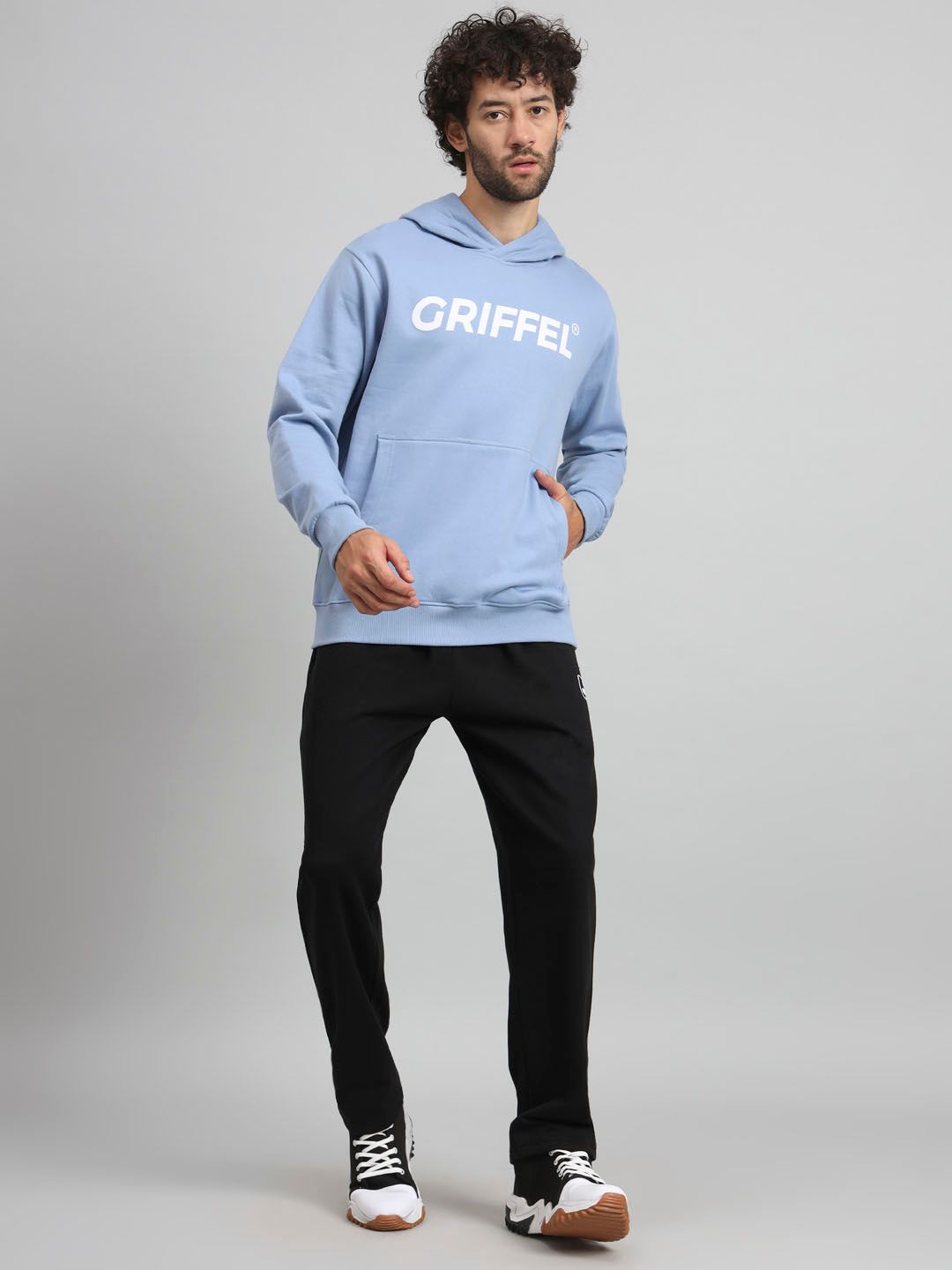 GRIFFEL Men Solid Mid-Rise Tracksuits