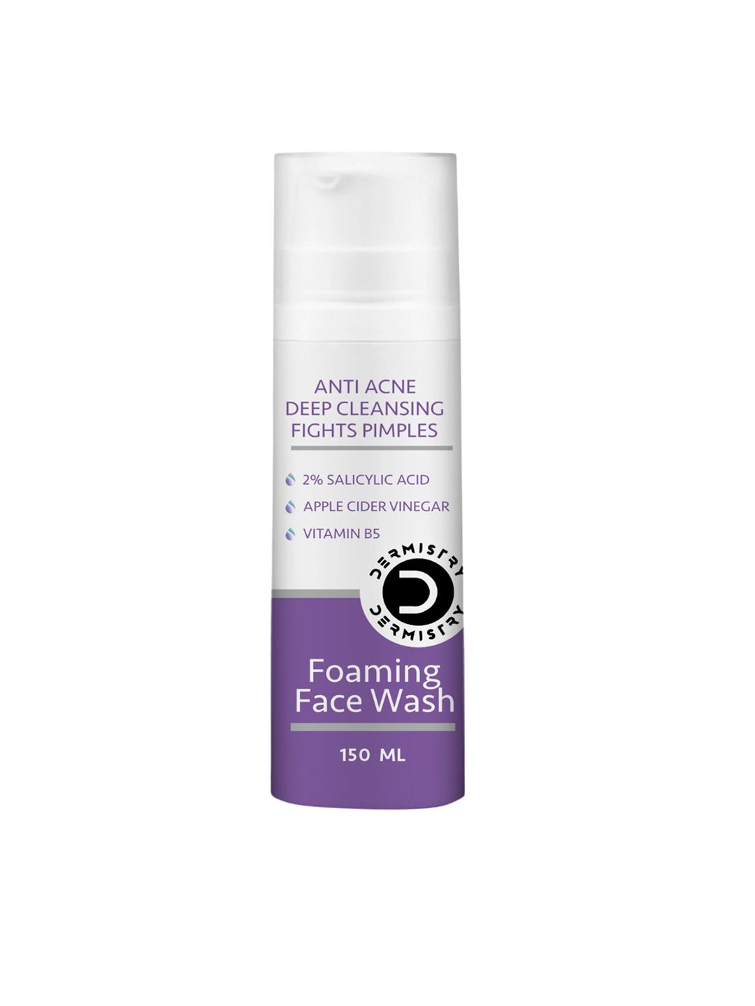 DERMISTRY Anti Acne 2% Salicylic Acid Foaming Deep Cleanser Toner Face Wash- 150 ml