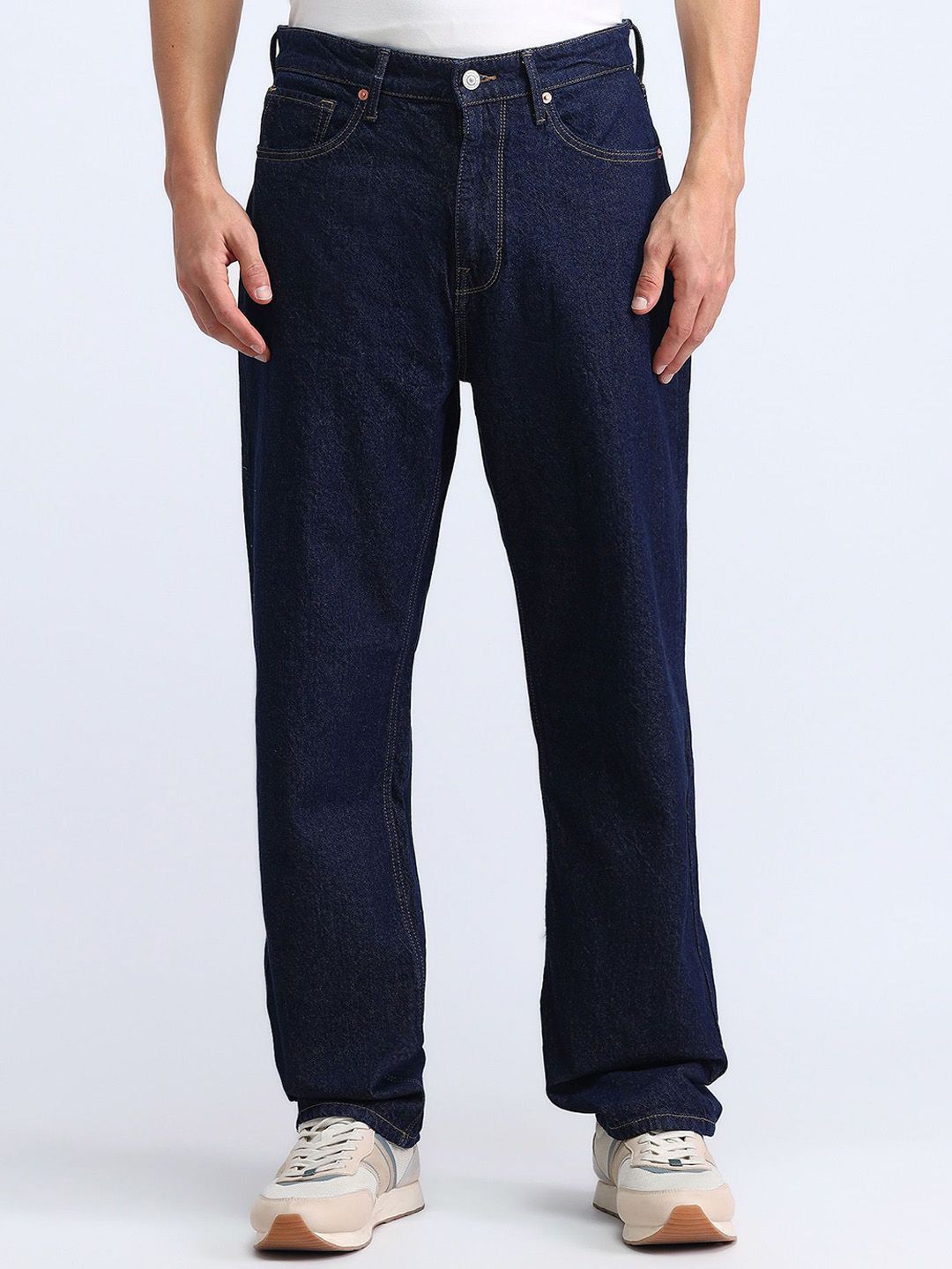 Flying Machine Men Light Fade Mid-Rise Cotton Stretchable Jeans