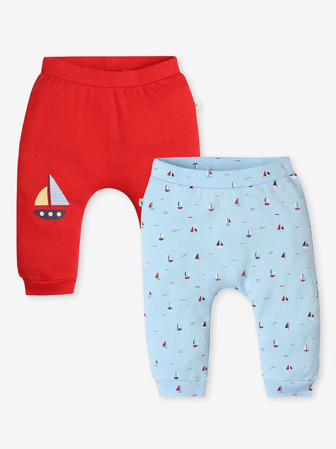 Ed-a-Mamma Baby Infant Boys Pack Of 2 Printed Cotton Joggers