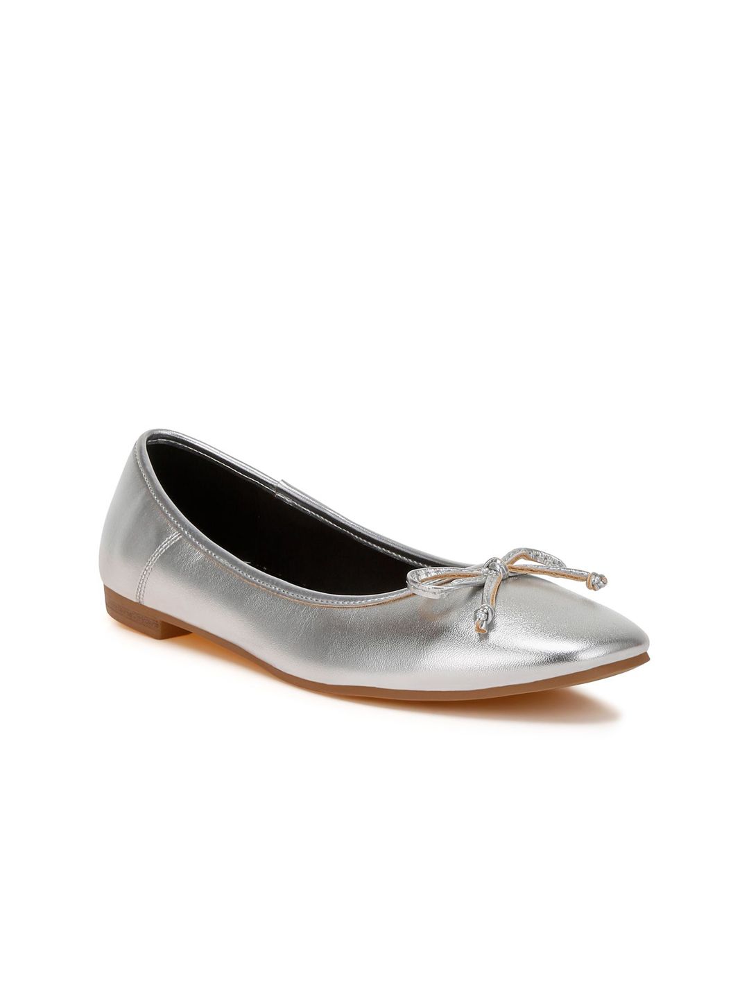 RAG & CO Women Leather Ballerinas With Bow Details