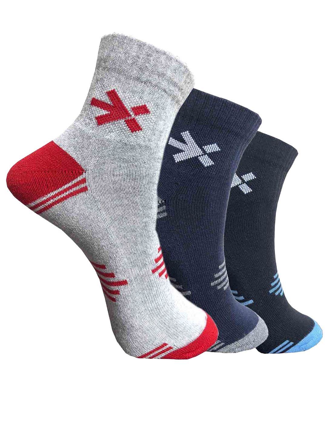 HRX by Hrithik Roshan Pack Of 3 Patterned Ankle-Length Socks