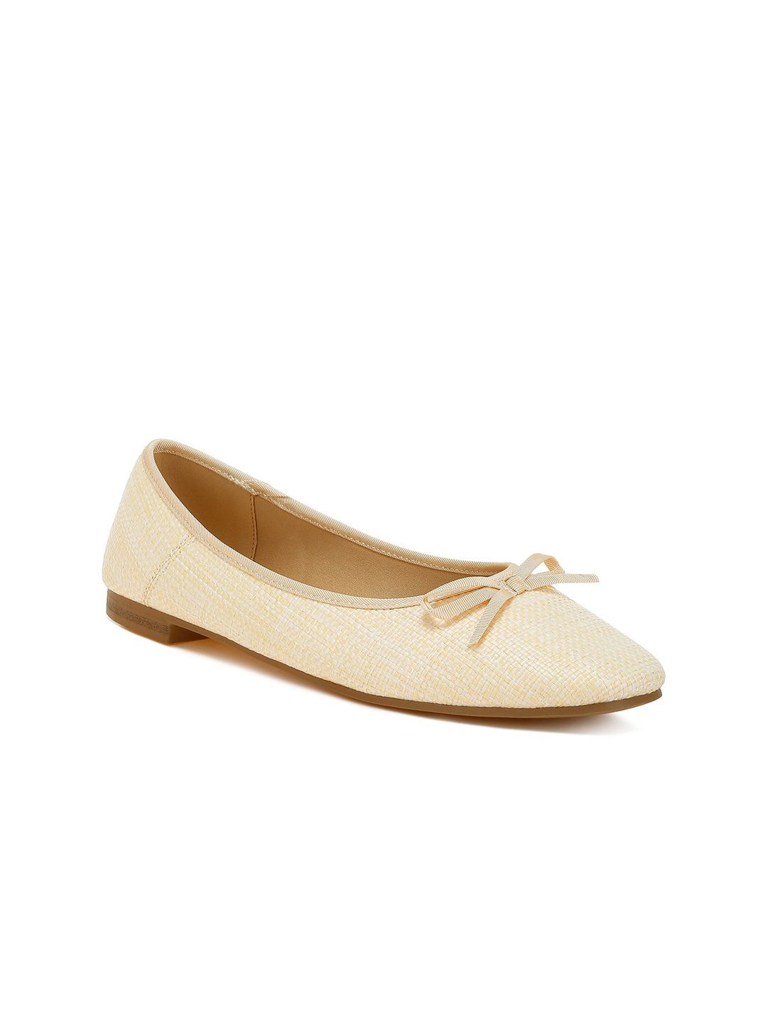 RAG & CO Women Bow Detailed Textured Ballerinas