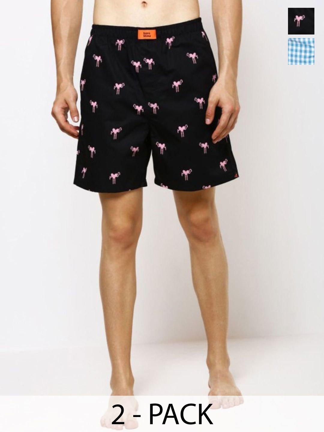 Bareblow Men Pack Of 2 Printed Cotton Boxers BBBX41120S-Multi
