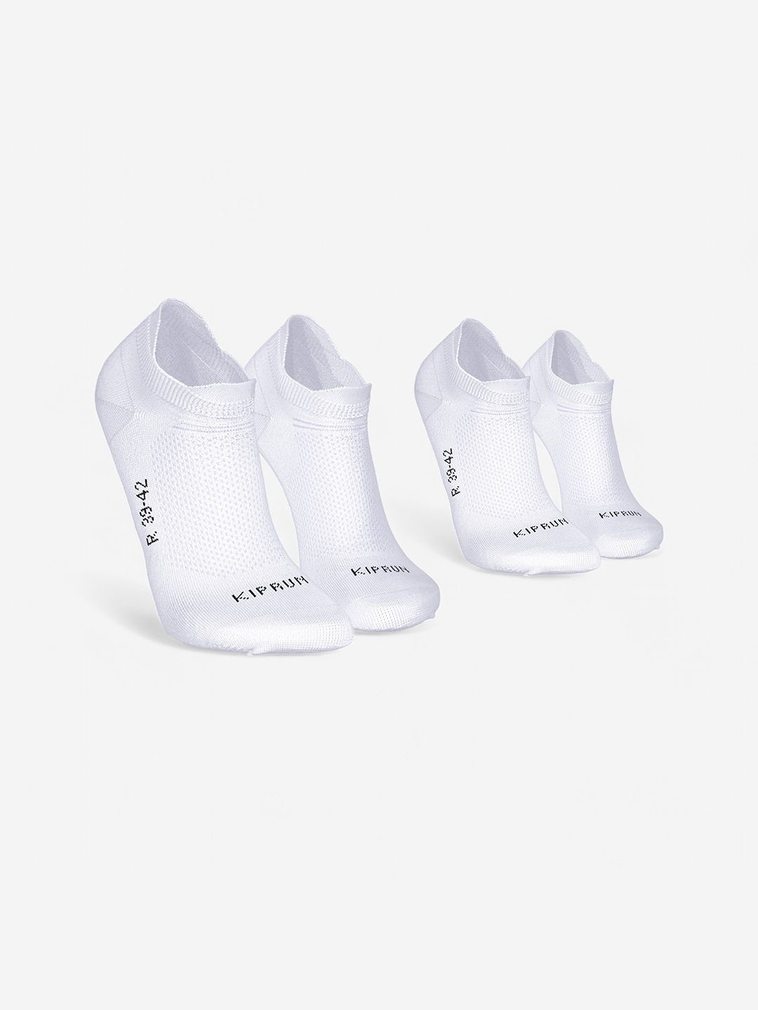 Decathlon Kiprun - Unisex White Run 500 Invisible and Thin Running Socks Pack of 2