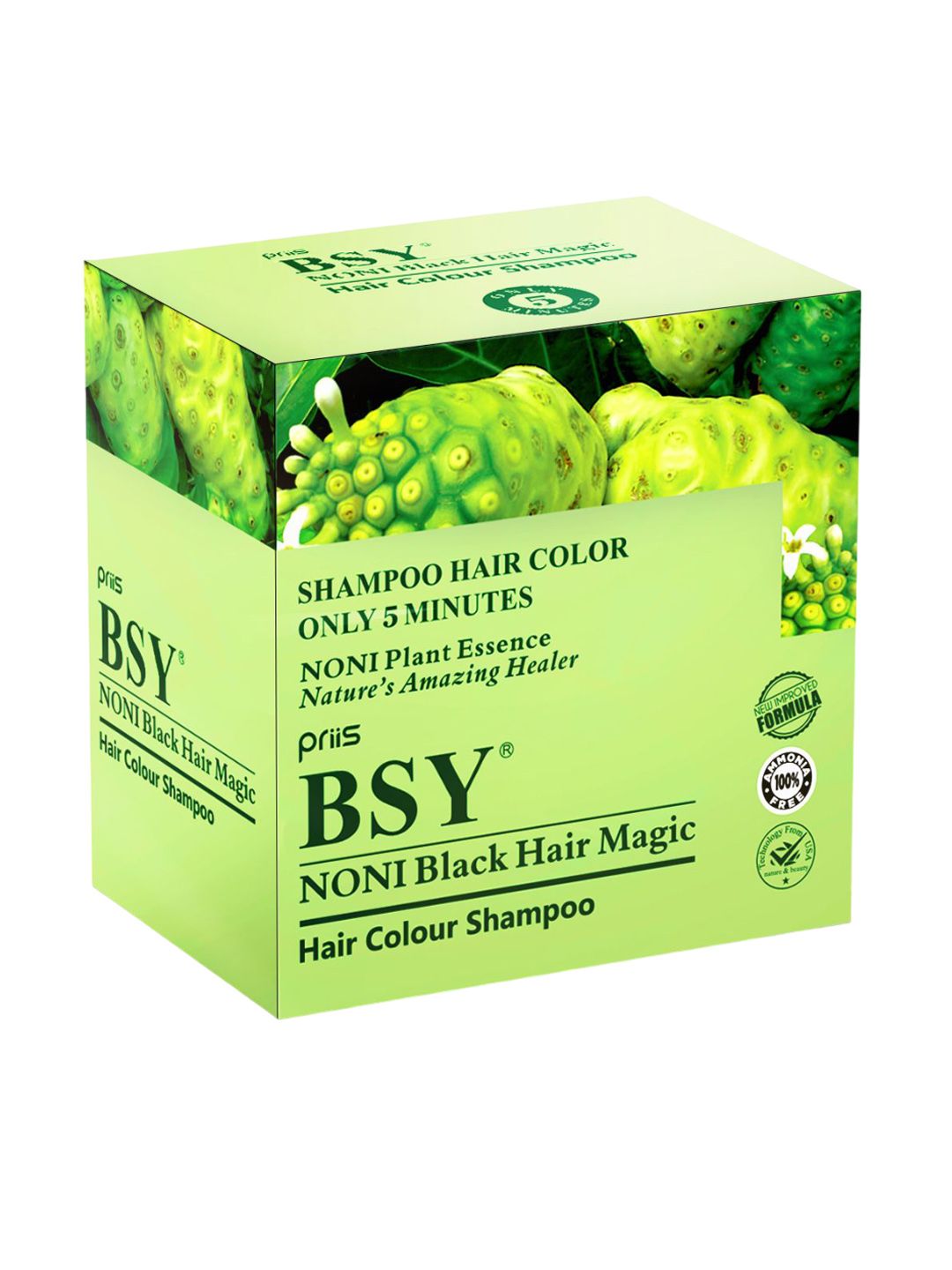 PRIIS BSY Noni Black Hair Magic Hair Color Shampoo - 20 ml Each