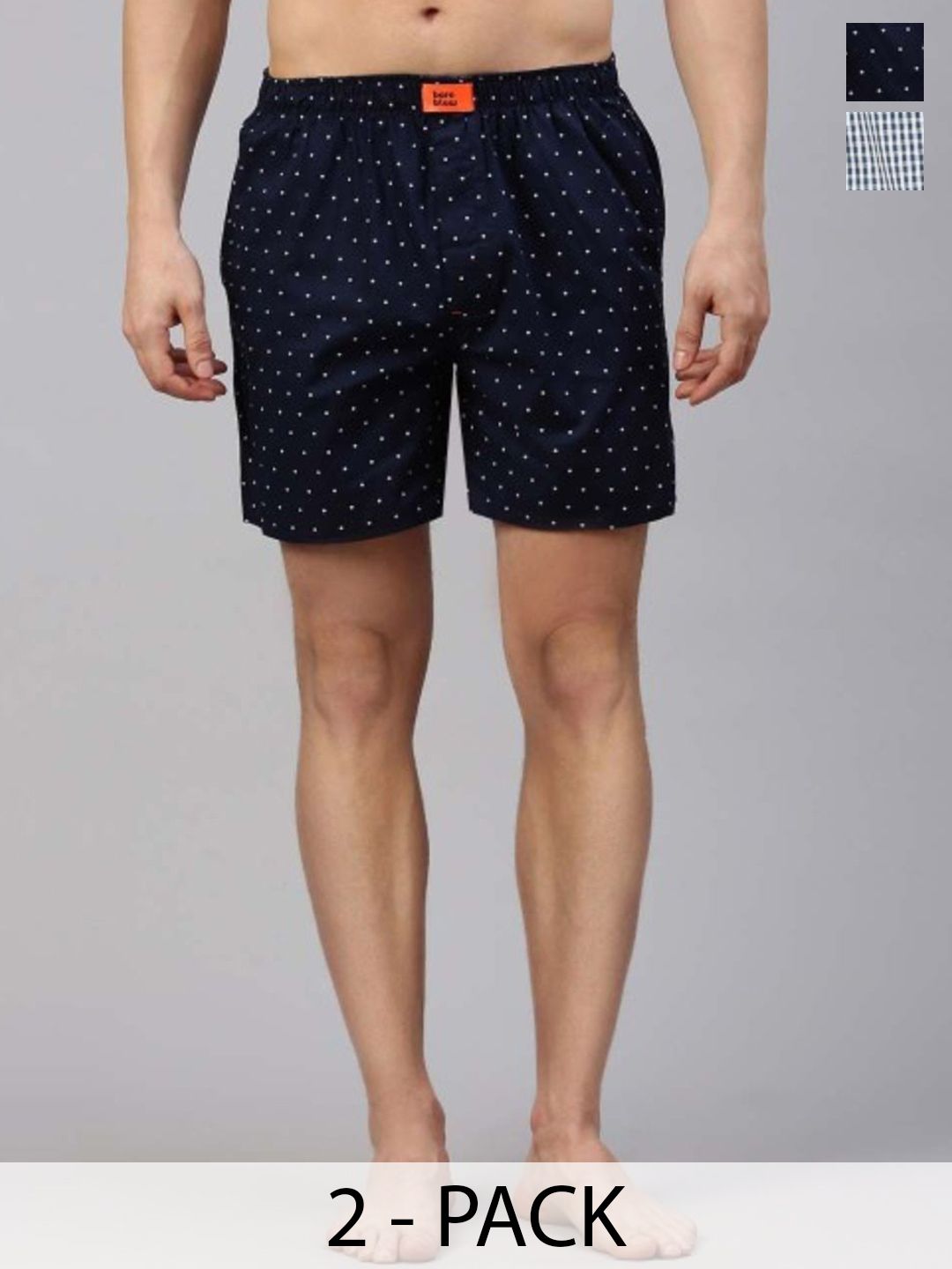 Bareblow Men  Pack Of 2 Printed Cotton Boxers BBBX178197S