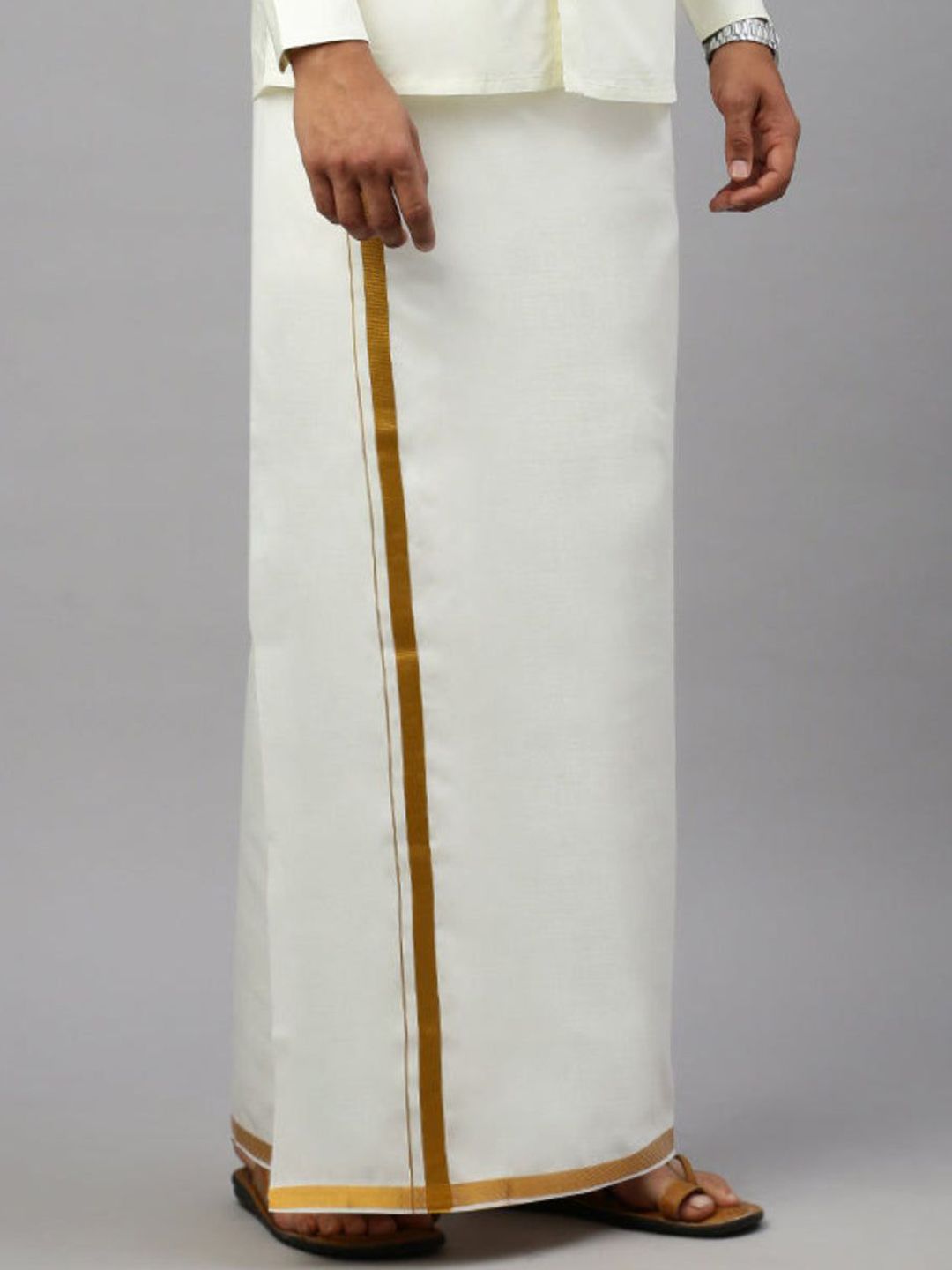 Ramraj Men Solid Adjustable Cotton Dhoti