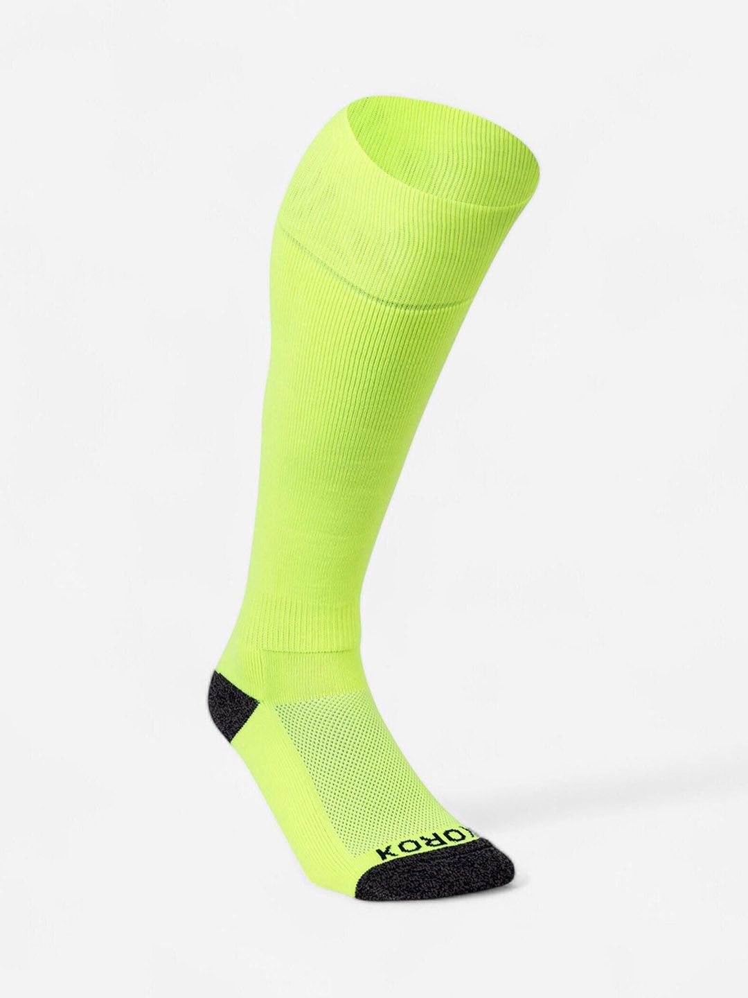 Decathlon KOROK - Unisex Fluo Yellow Elastane With Ribbed Knit Calf Length Hockey Socks