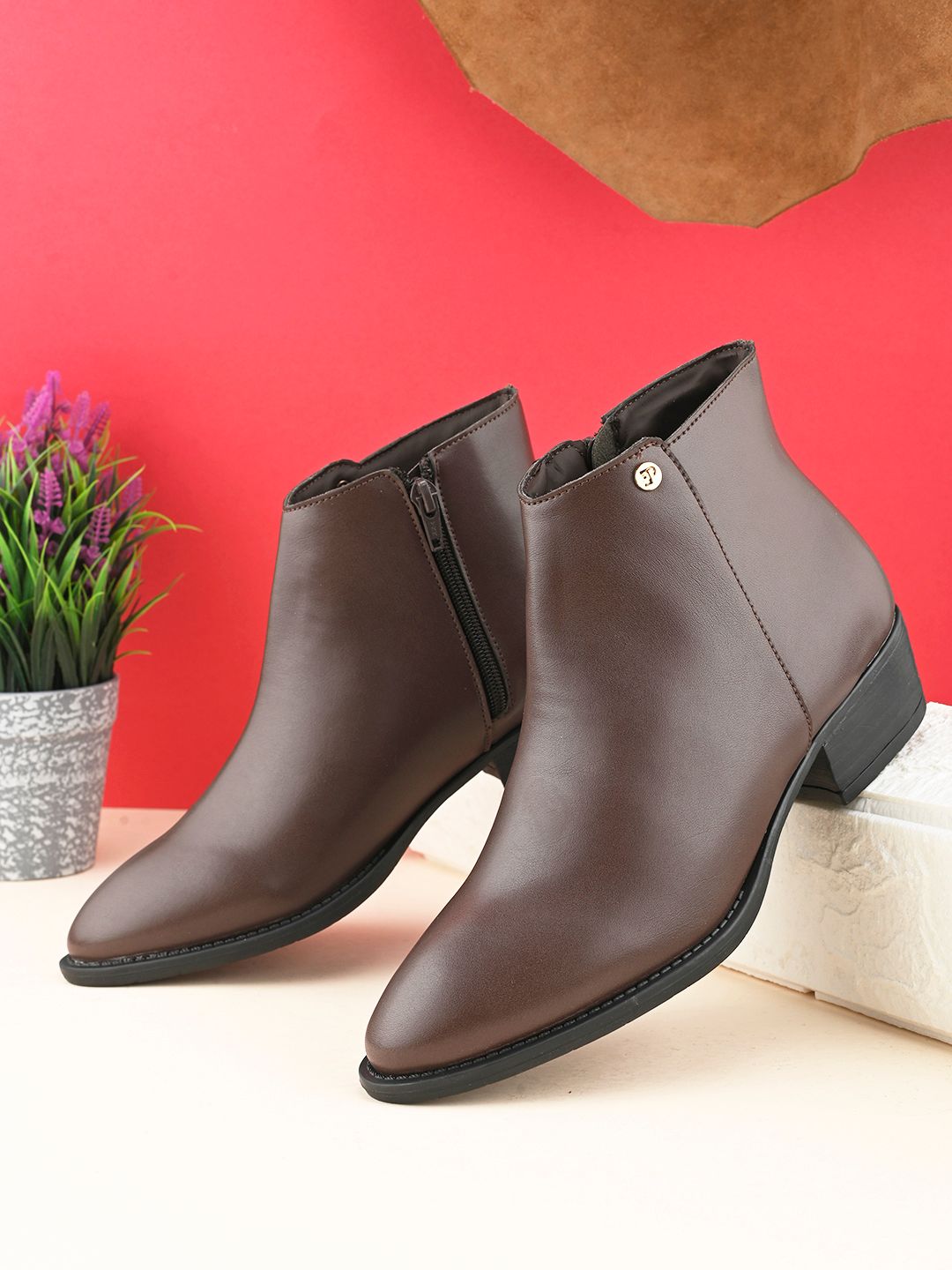 El Paso El Paso Women Casual Block-Heeled Chelsea Boots