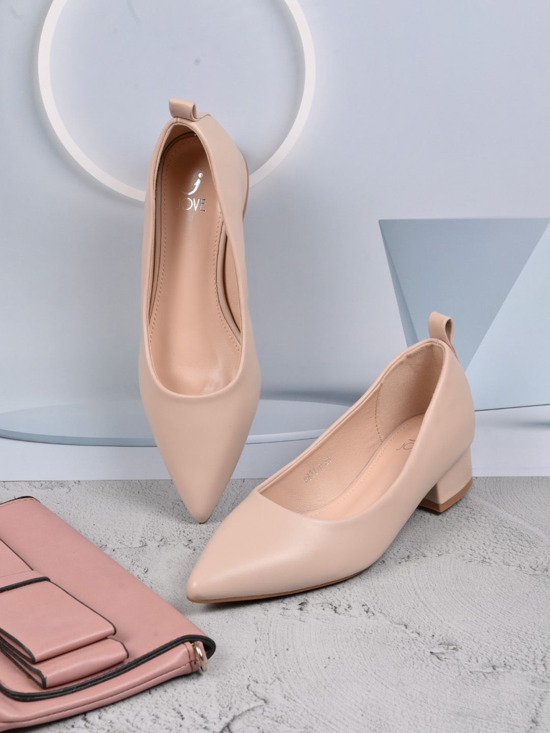 Jove Women Pointed Toe Block Heels