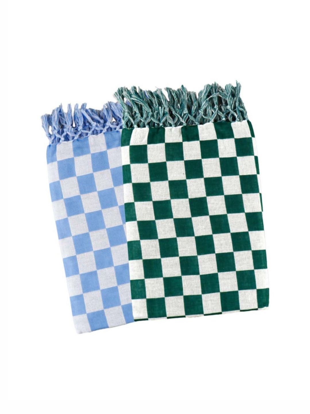Ramraj Green & Blue 2 Pieces Printed Cotton 170 GSM Bath Towel