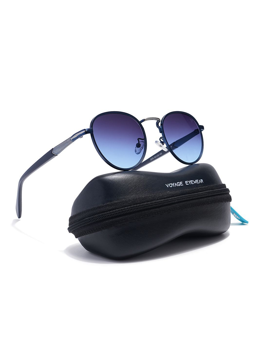 Voyage Unisex Round Sunglasses with UV Protected Lens 2539MG5789-Black & Blue