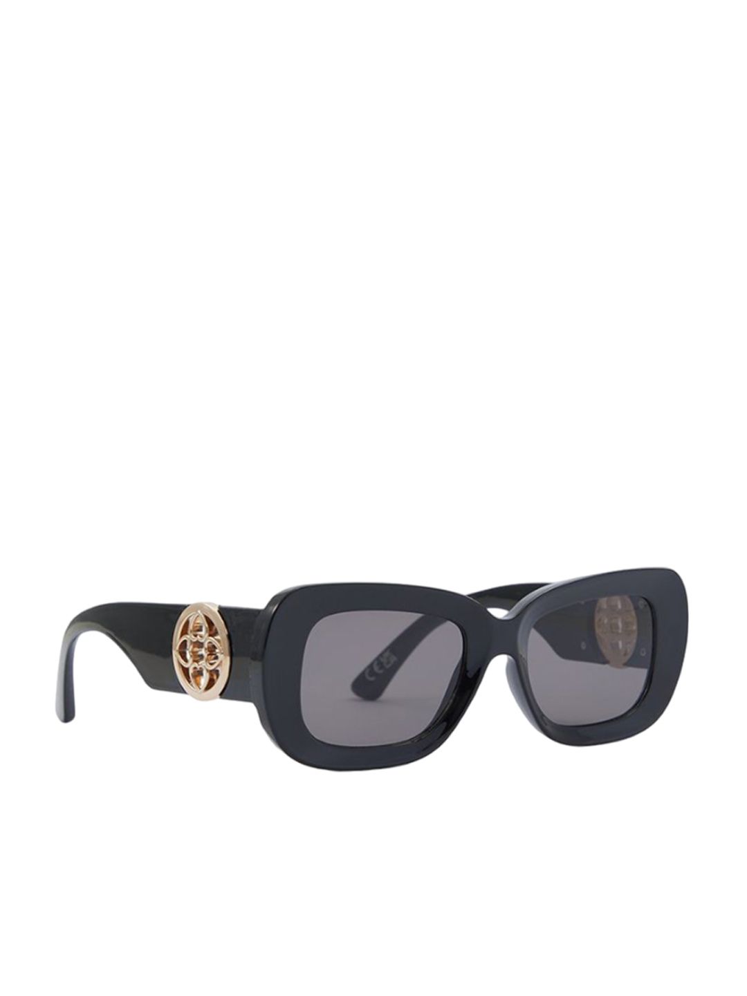 ALDO Women Rectangle Sunglasses CARRALERYN970-BLACK/GOLD MULTI