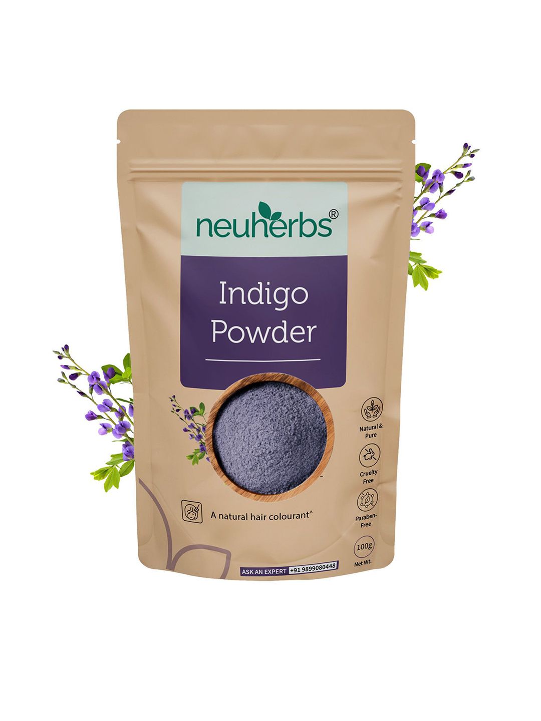 Neuherbs Natural & Pure Indigo Hair Color Powder - 100g