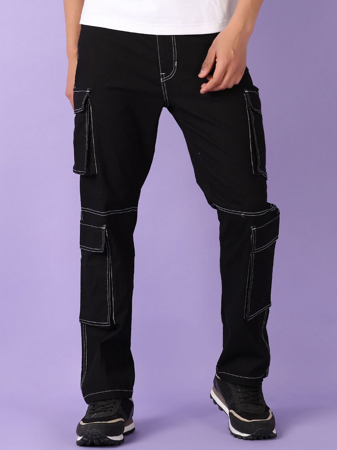 V-Mart Men Mid-Rise Straight Fit Cargos Trousers