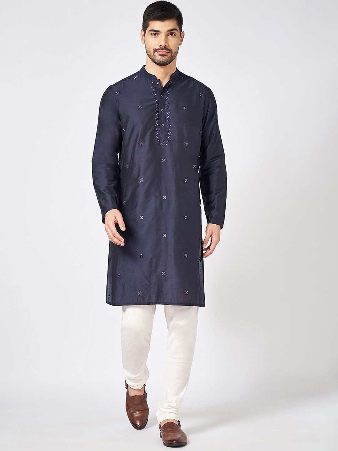 indus route by Pantaloons Ethnic Motifs Embroidered Straight Kurta