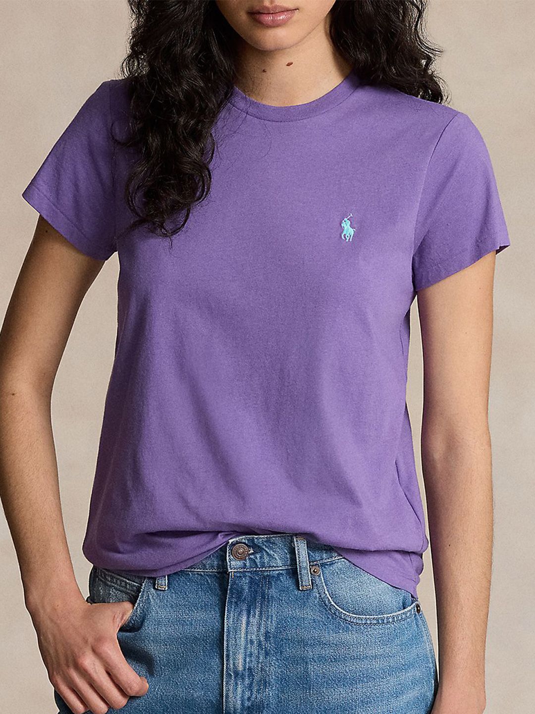 Buy Polo Ralph Lauren Women Pure Cotton Slim Fit Crewneck Tshirt