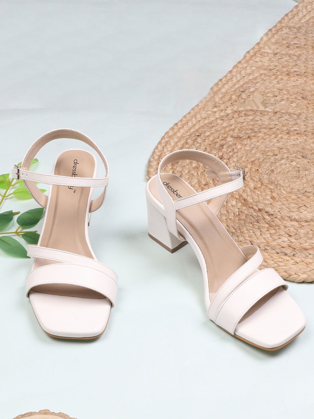 DressBerry Women PU Block Heel Sandals