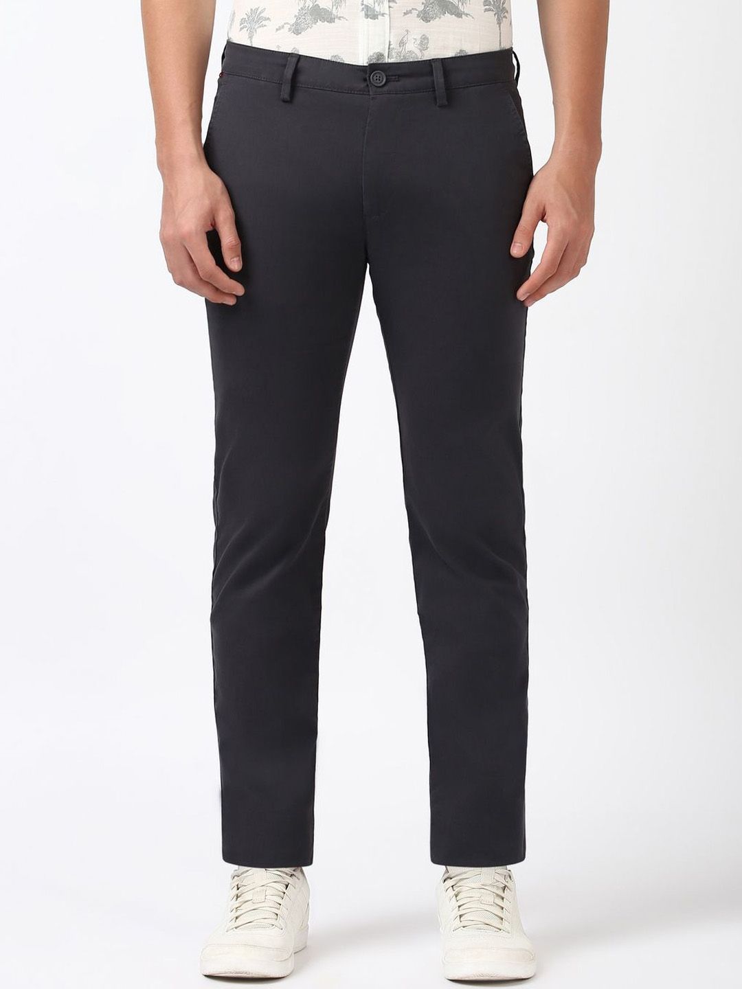 Peter England Casuals Men Super Slim Fit cotton solid Trousers