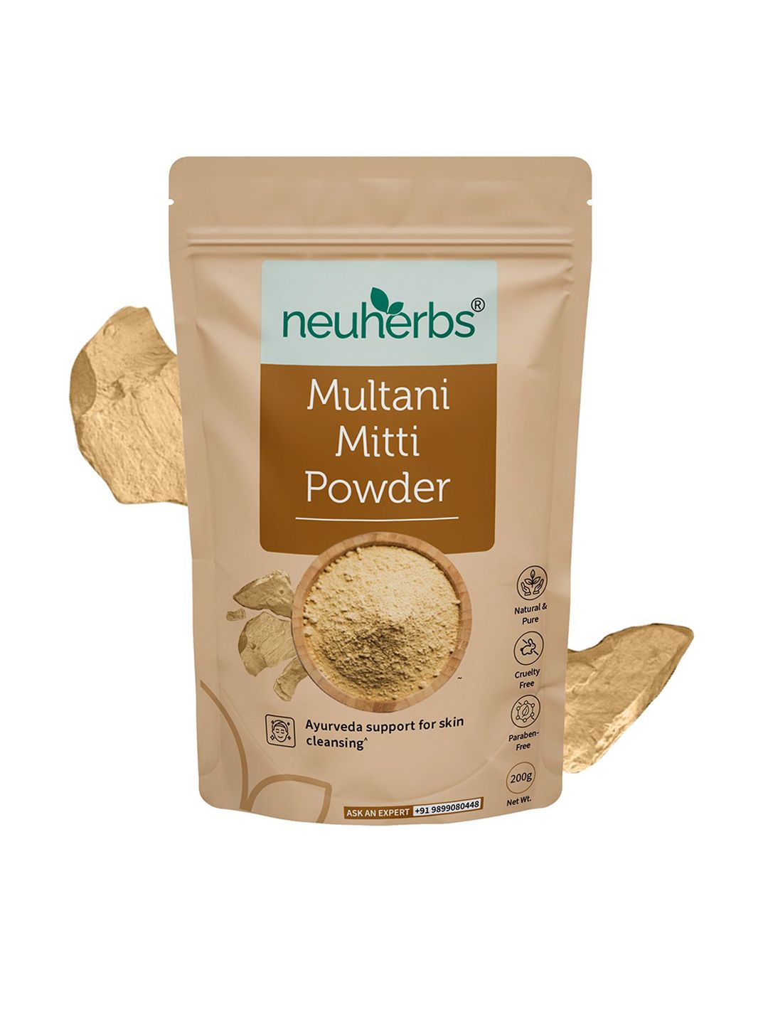 Neuherbs Multani Mitti Powder Face Pack For Deep Cleansing - 200 g