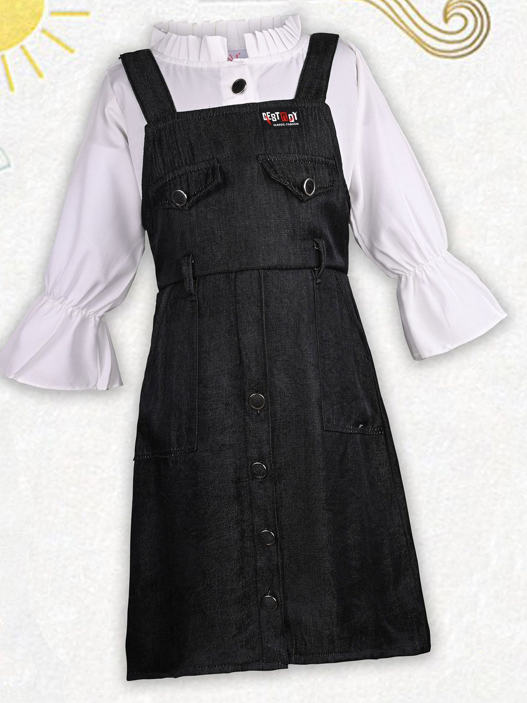 Wish Karo Girls Satin Pinafore Dress