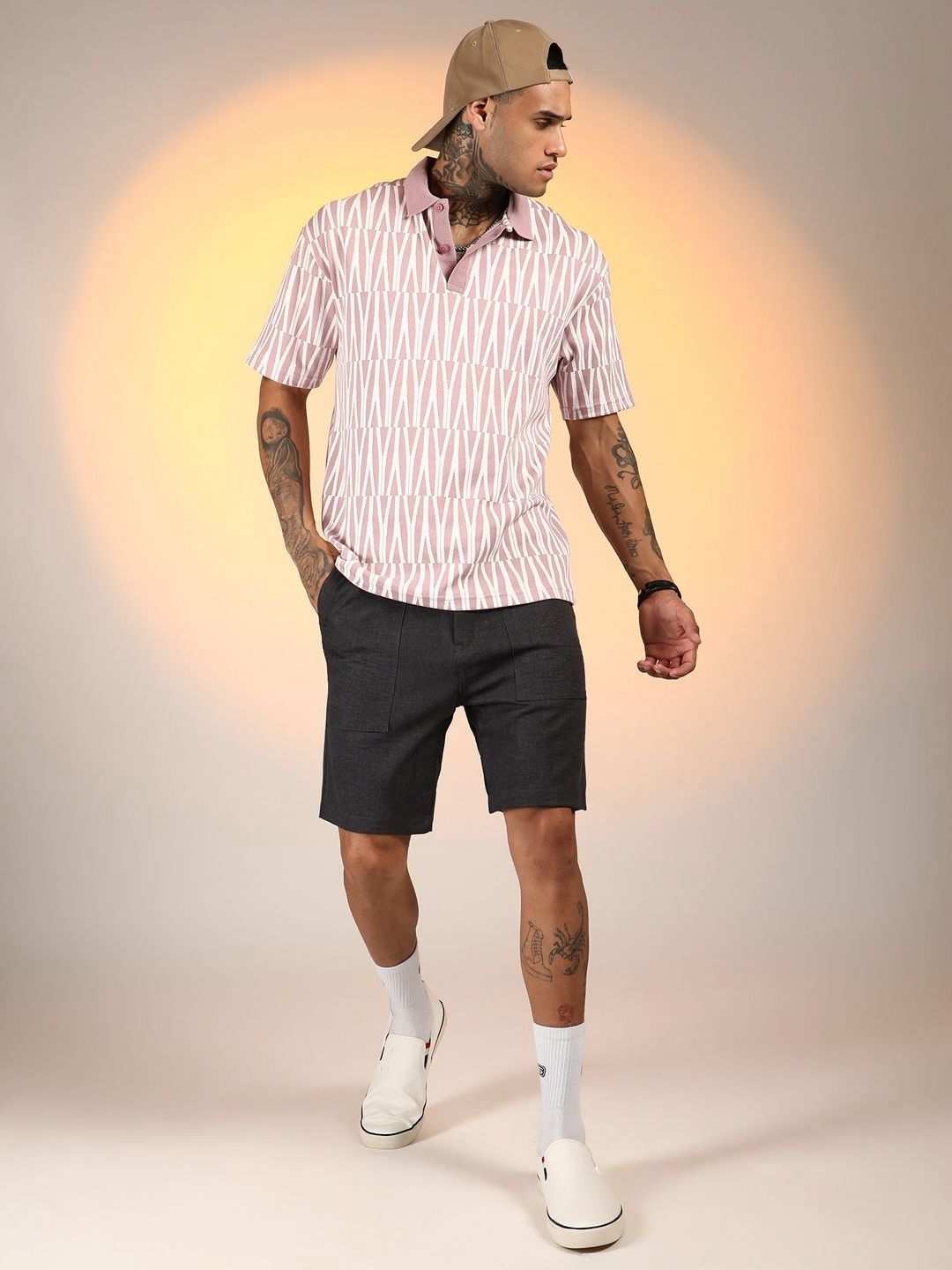 CAHOOT Men Graphic Printed Polo Collar Cotton T-shirt