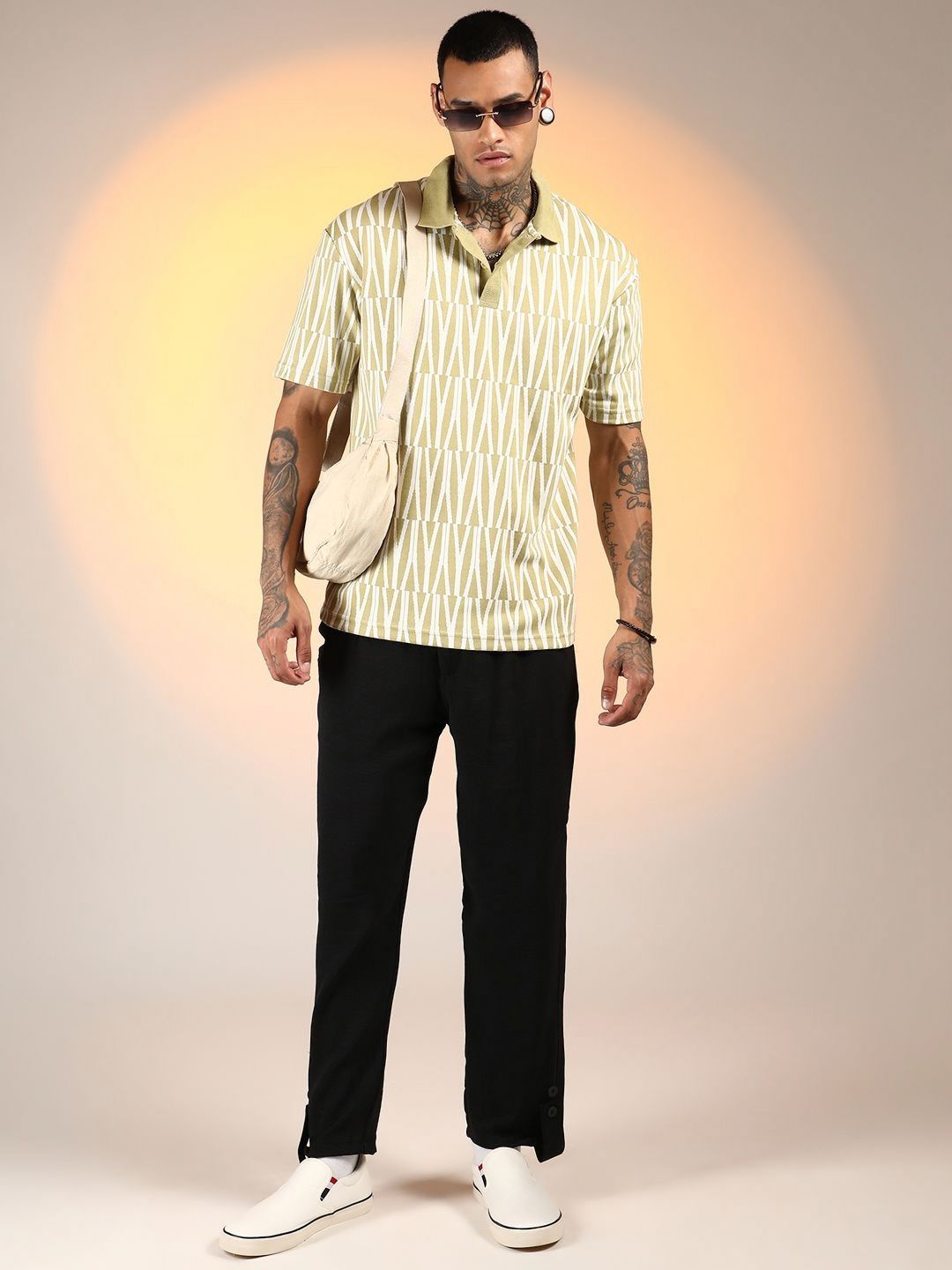 CAHOOT Men Graphic Printed Polo Collar Cotton T-shirt
