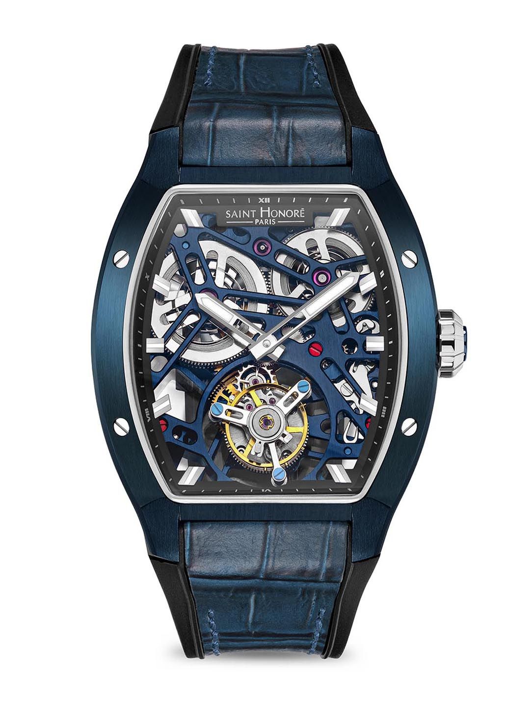 Buy SAINT HONORE PARIS Men Monceau Tourbillon Blue Round watch