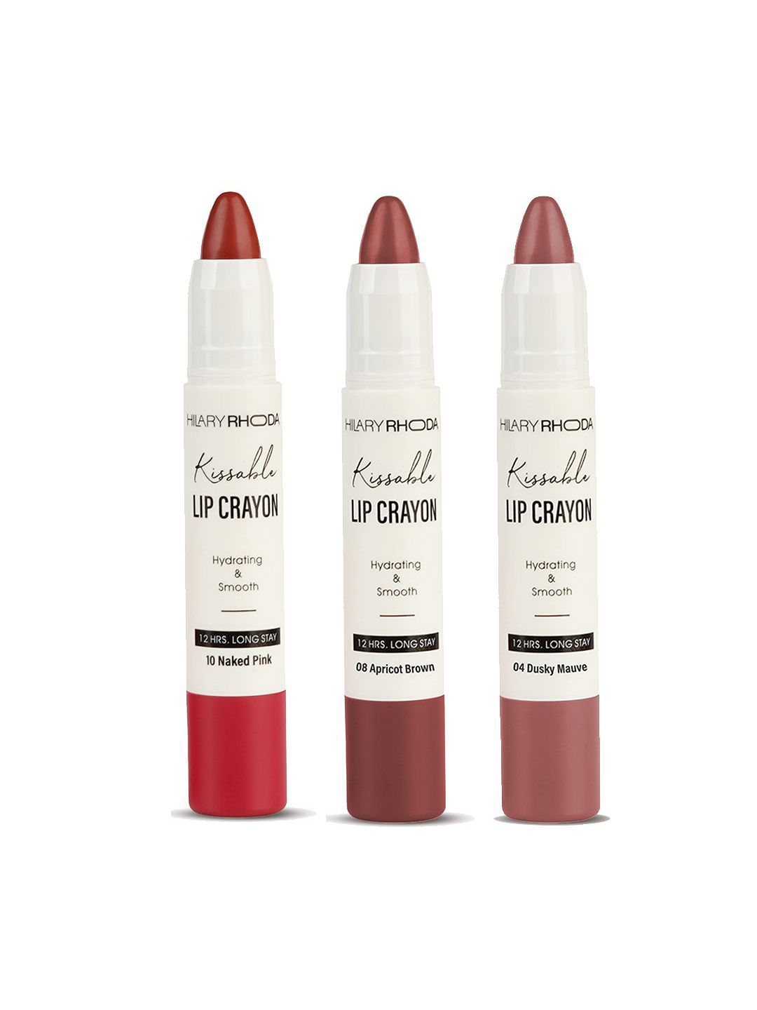 Hilary Rhoda Set Of 3 Kissable Candy Combo Retractable Lip Crayon- 3.5g Each 10- 08- 04