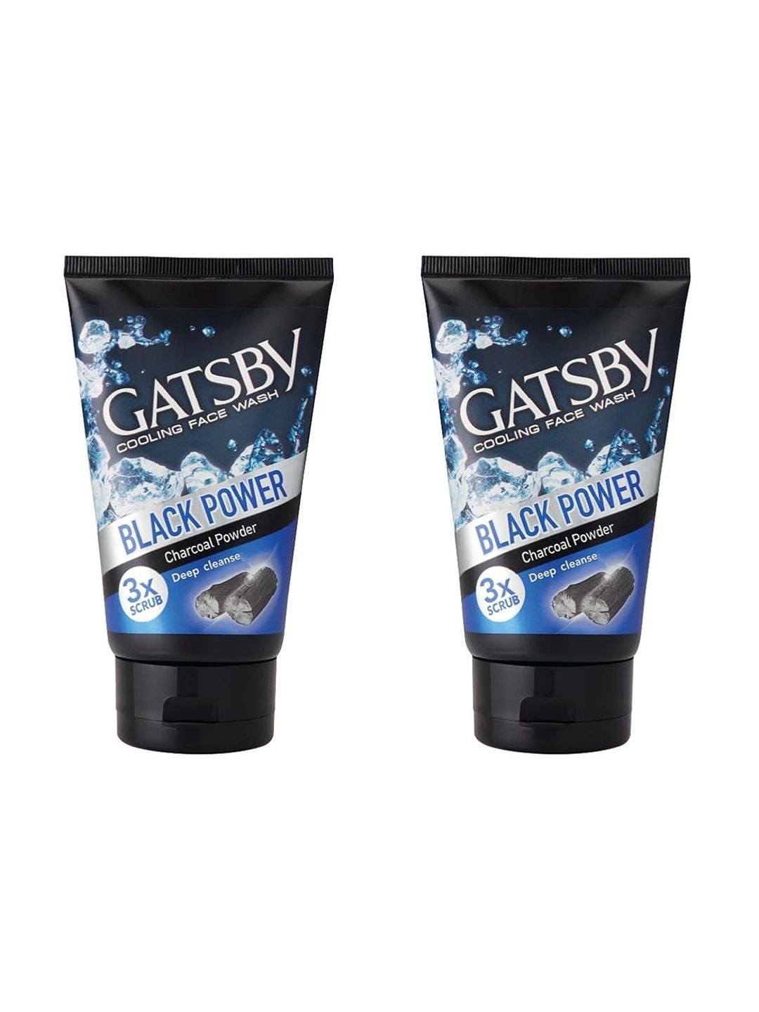 Gatsby Set Of 2 Black Power Cooling Face Wash With Charcoal Powder-100g Each