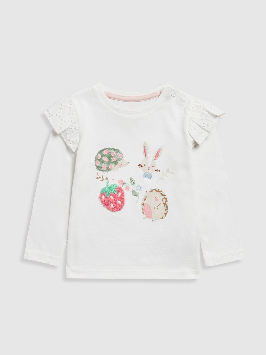 mothercare Girls Graphic Printed Round Neck Cotton T-shirt