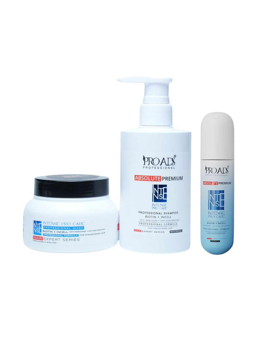 PROADS Set Of 3 Intense Pro Shampoo-300ml Mask-250  Serum-50ml