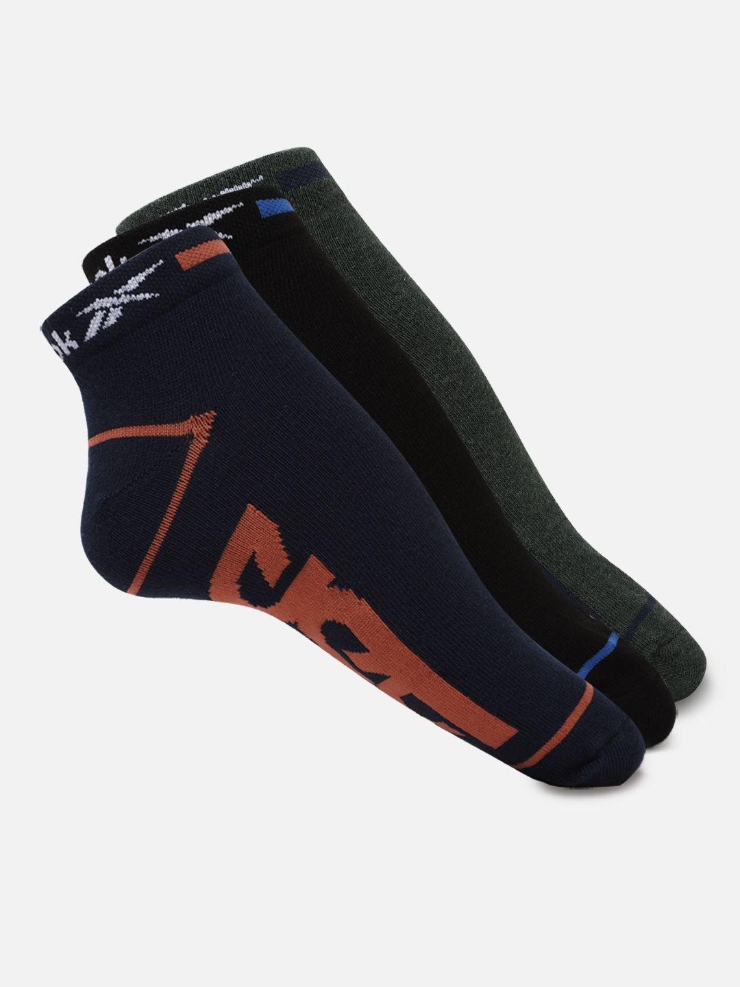 Reebok Pack Of 3 Printed Ls Lowcut Socks