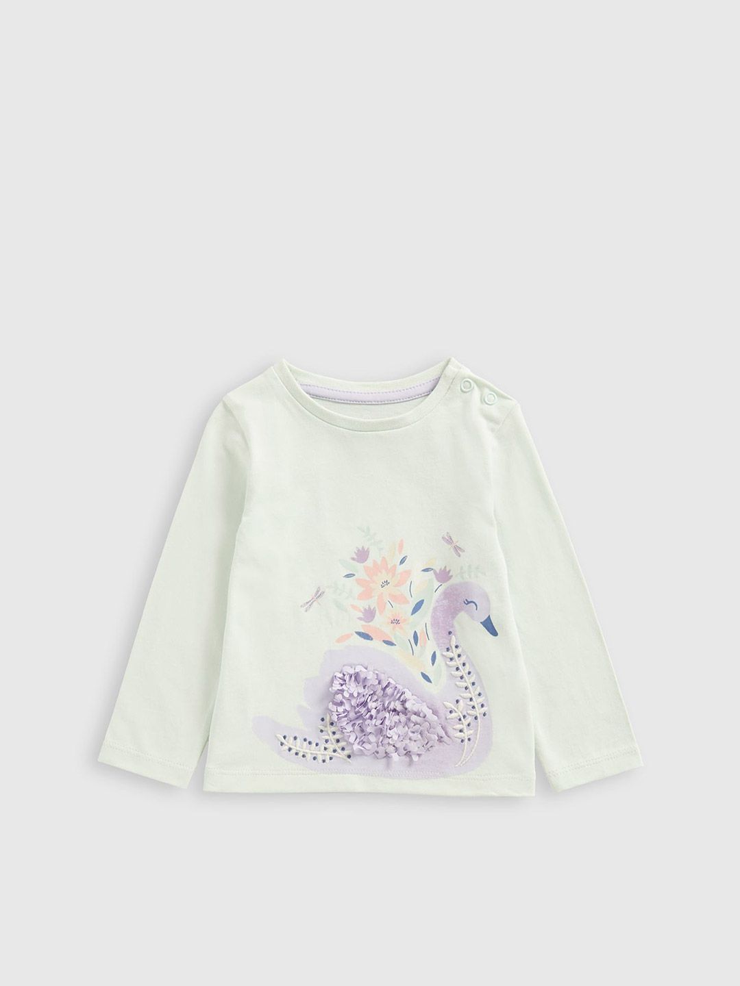 mothercare Girls Graphic Printed Round Neck Cotton T-shirt