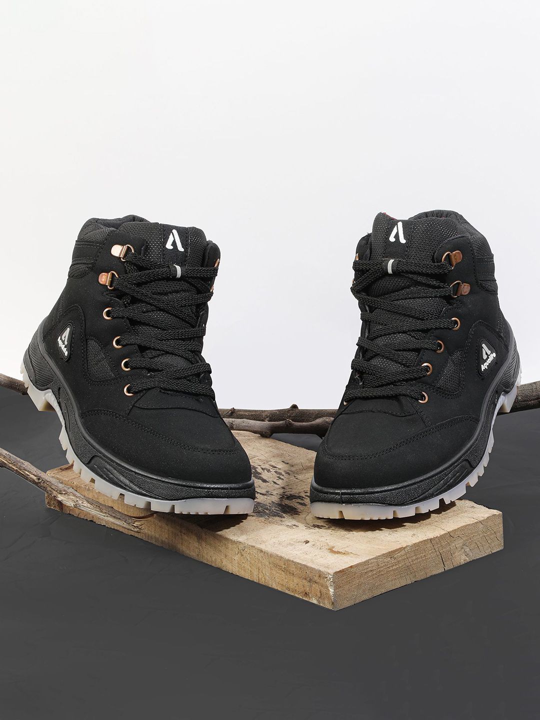 Aqualite Men Solid Lace-Ups Trekking Shoes