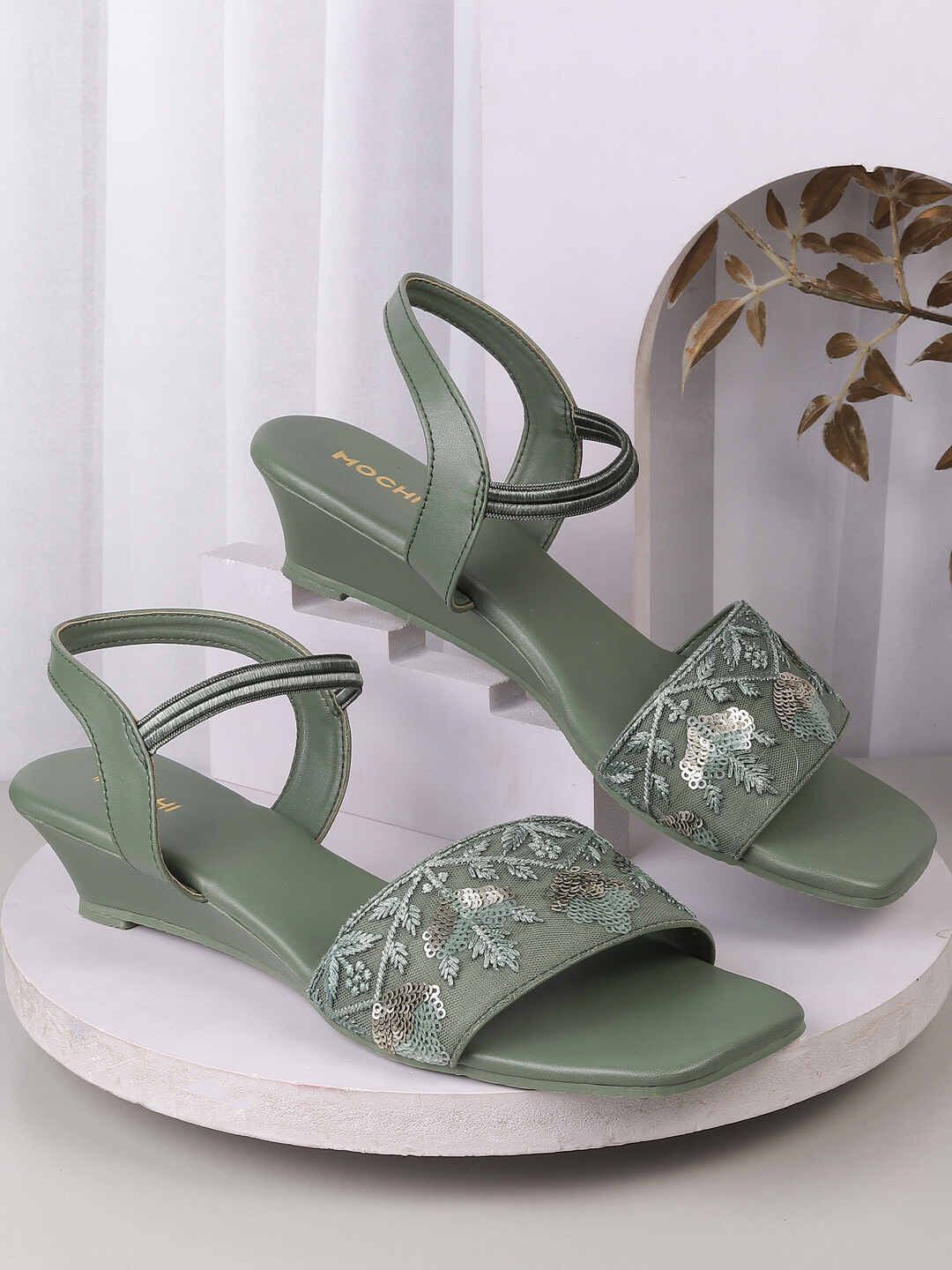 Mochi Embellished Block Sandals