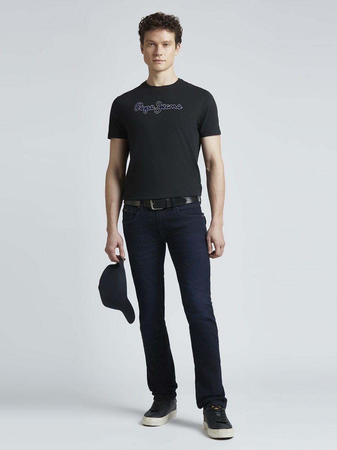Pepe Jeans Men Brand Logo Printed Round Neck Pure Cotton Slim Fit T-shirt