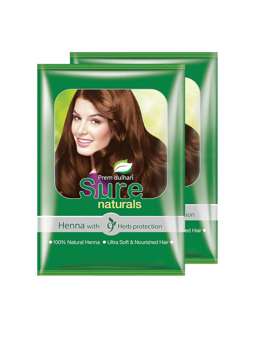 Prem Dulhan Set Of 2 Sure Naturals Hair Color With Henna - 500 g Each - Brown