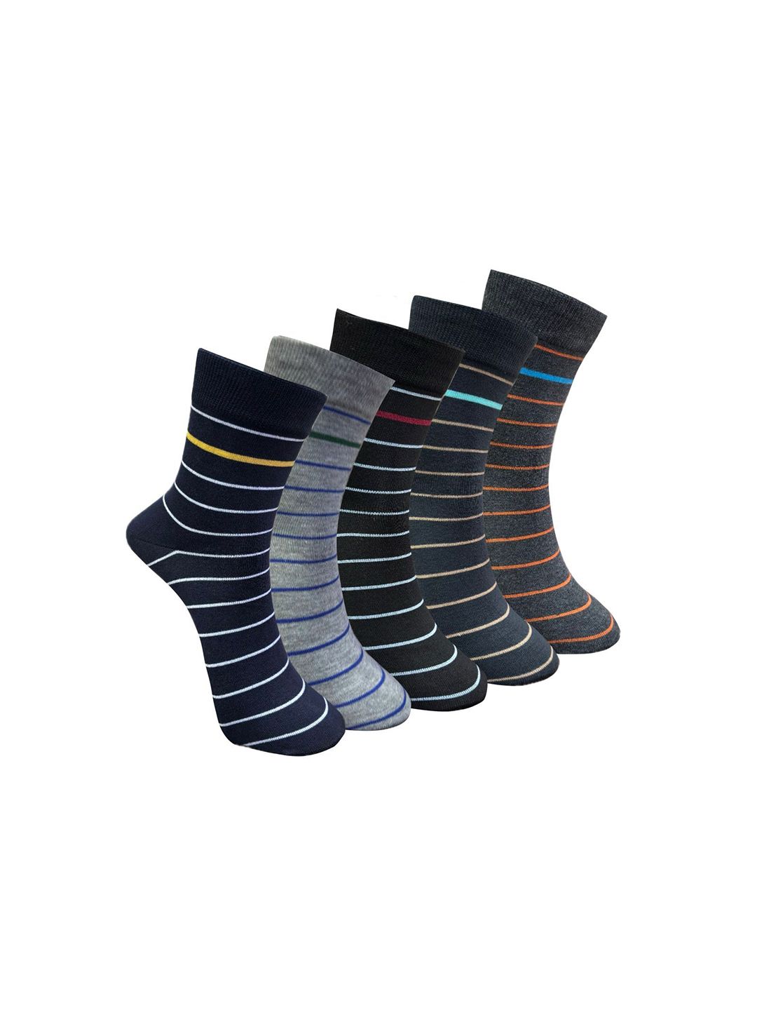 Mast & Harbour Unisex Pack Of 5 Patterned Cotton Socks