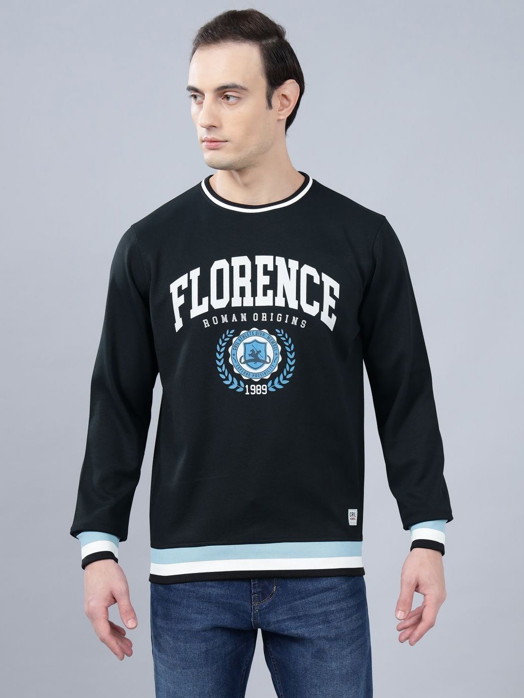 Cantabil Men Cotton Typography Printed Applique T-shirt