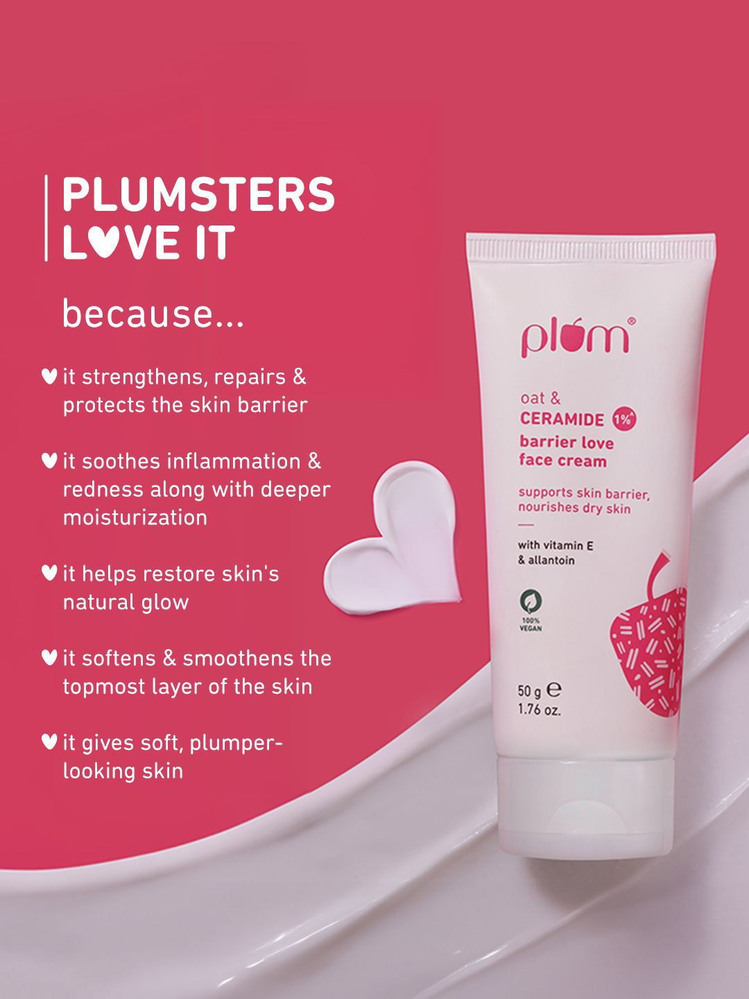 Buy Plum Oat & 1% Ceramide Barrier Love Face Cream -50g - Day