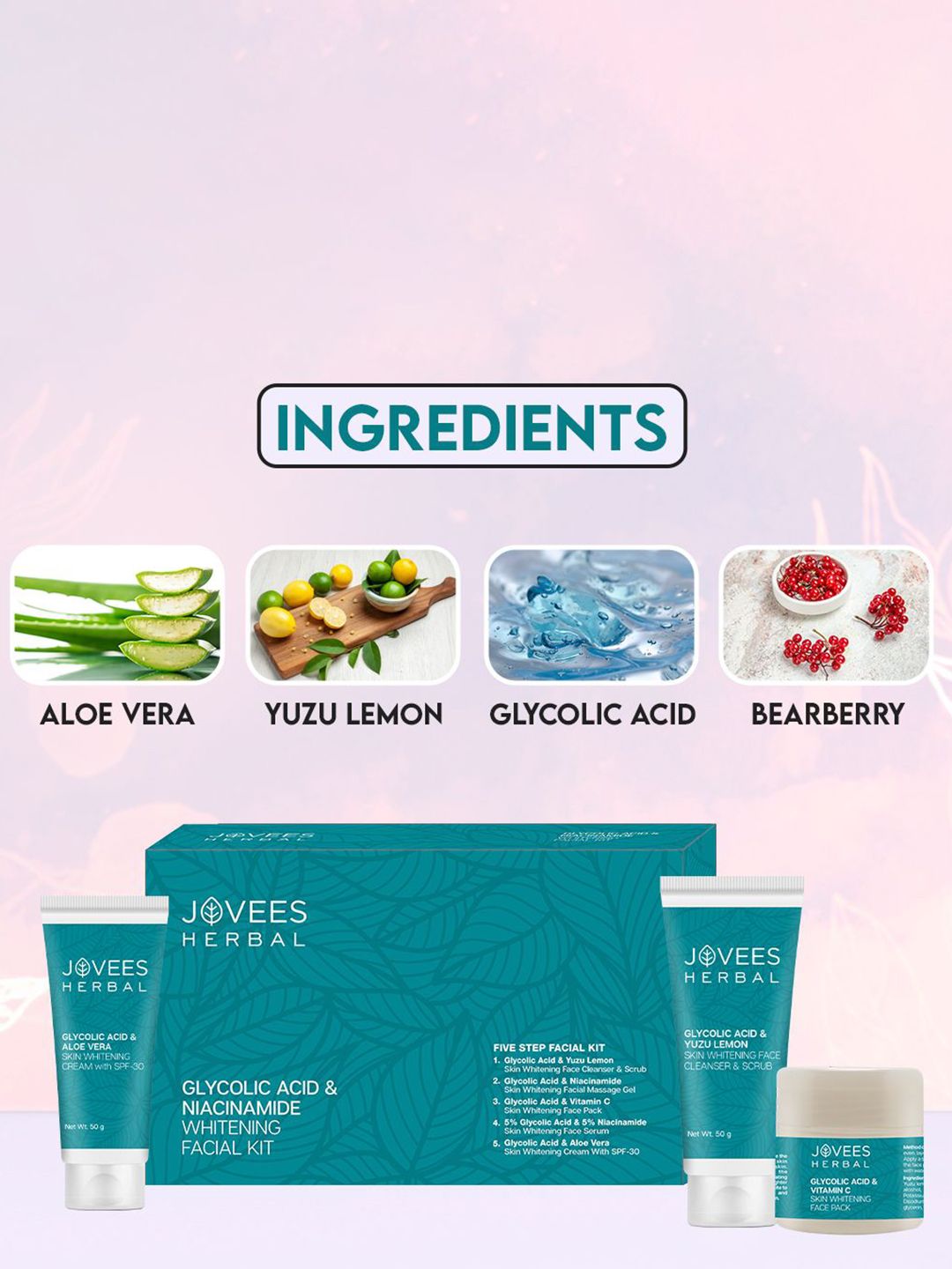 Buy Jovees Herbal Glycolic Acid & Niacinamide Whitening Facial Kit