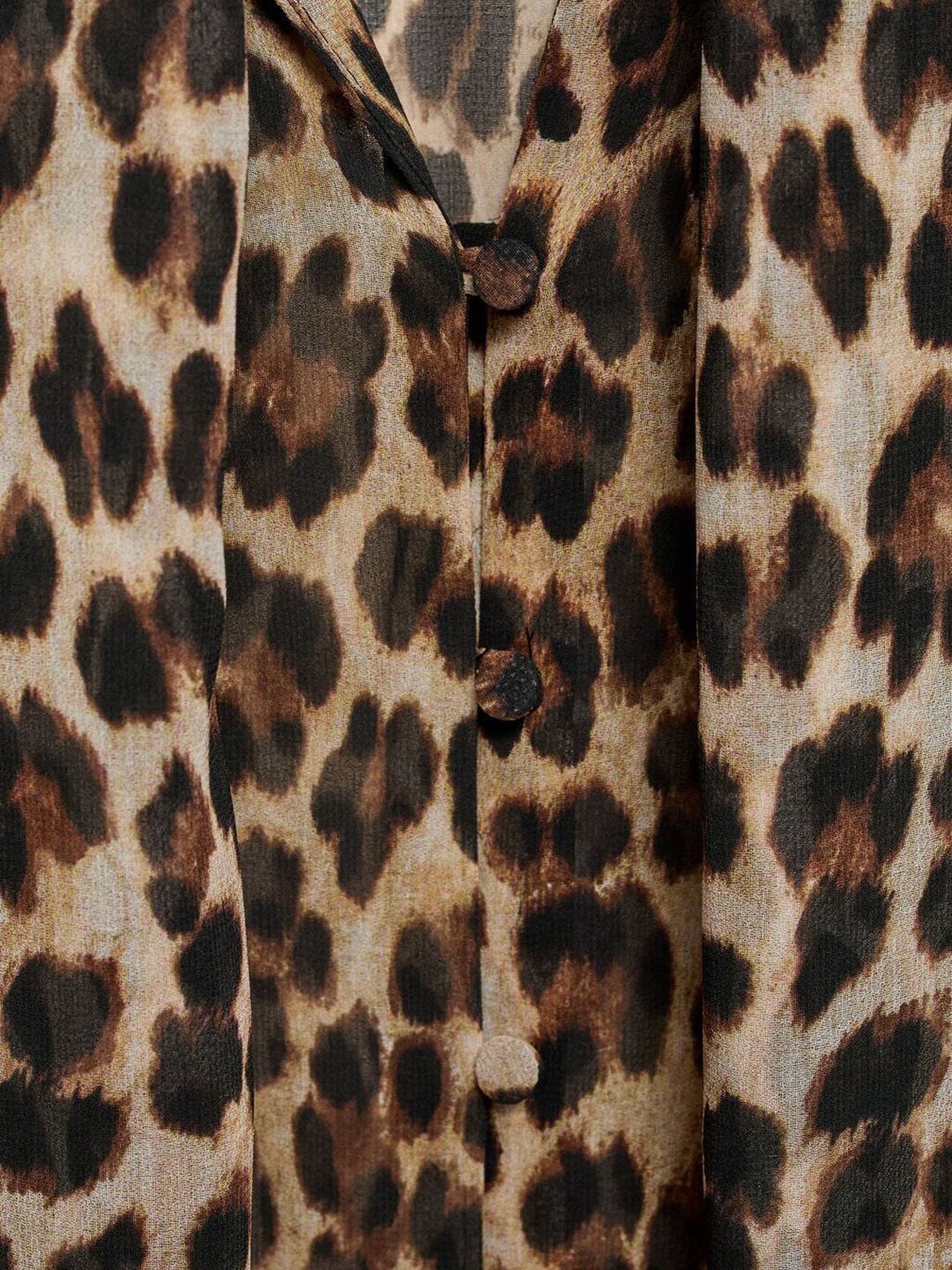 Animal Print Tie-Up Neck Top